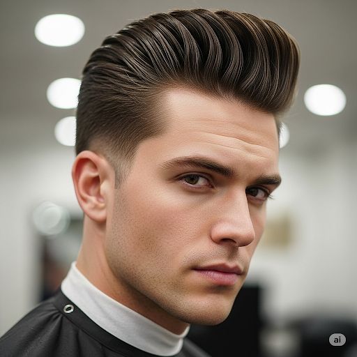 pompadour haircutting