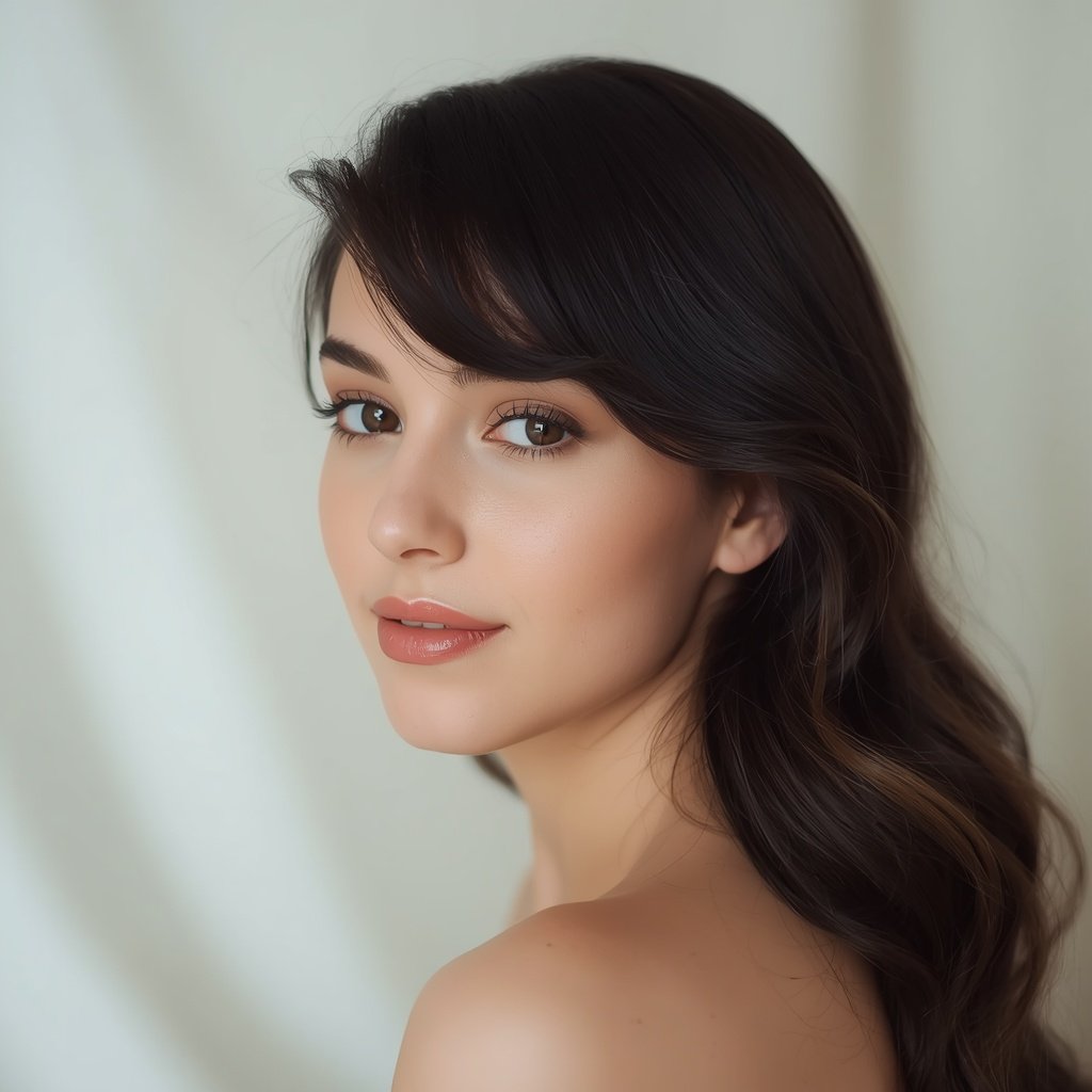 side-swept bangs